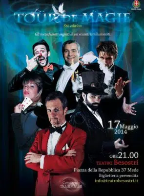 il Mago Leonardo Carrassi ha portato in teatro i Tragimaghi, per eventi e feste di beneficenza, col cofondatore Lorenzo Canovi